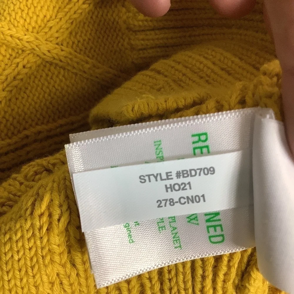 J. Crew Sweater S Chunky Cable Knit Mock Neck Mustard‎  Golden Chartreuse S